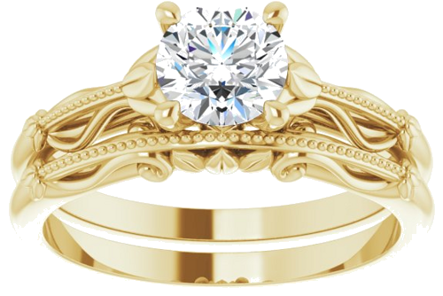 Sužadėtuvių Žiedas „Sculptural-Inspired Solitaire“ 585 Geltonojo Aukso Round 5.8mm (8)