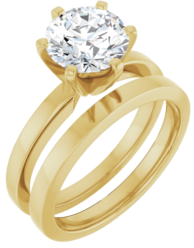 14K Yellow 8 mm Round Solitaire Engagement Ring Mounting (6)