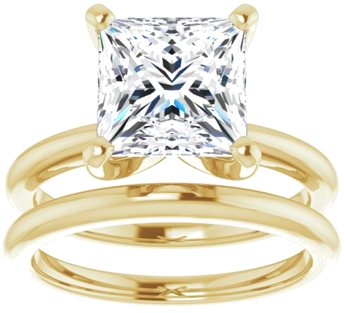 14K Yellow  8 mm Square Solitaire Engagement Ring Mounting (8)