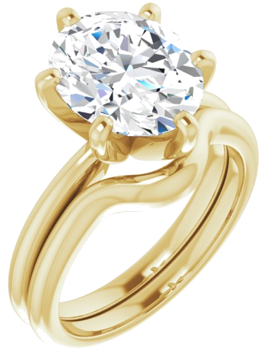 Sužadėtuvių Žiedas „Solitaire“ 585 Geltonojo Aukso Oval 11mm x 9mm (6)