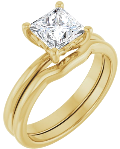 Sužadėtuvių Žiedas 14k yellow gold Square 6mm (6)