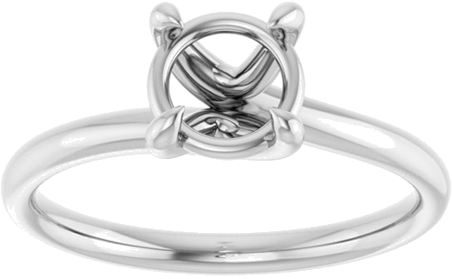 14K White 6.5 mm Round Engagement Ring Mounting (3)