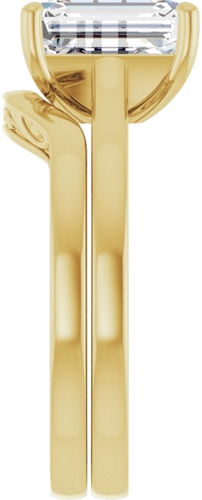 14K Yellow  9x7 mm Emerald Solitaire Engagement Ring Mounting (9)