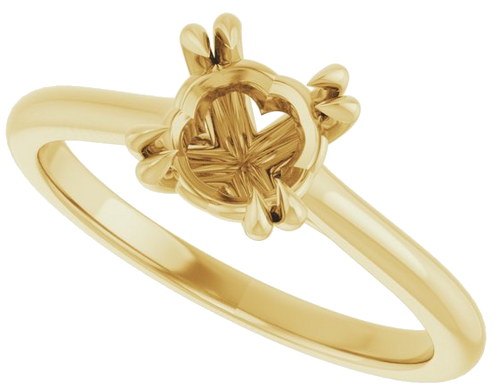 18K Yellow 6.5 mm Round Solitaire Engagement Ring Mounting (5)