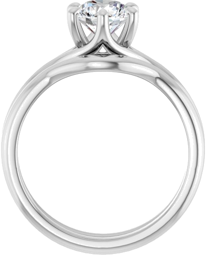14K White 6.5 mm Round Engagement Ring Mounting (7)
