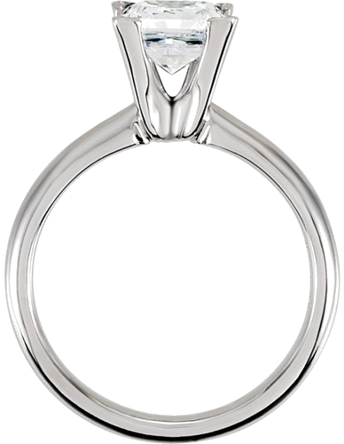 14K White 4 mm Square Solitaire Ring Mounting (3)