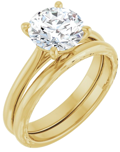 14K Yellow 8 mm Round Solitaire Engagement Ring Mounting (6)