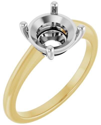 Sužadėtuvių Žiedas „Solitaire“ 585 Baltojo Ir Geltonojo Aukso Round 8.2mm (1)
