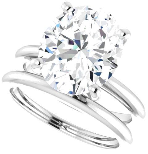 Platinum  12x10 mm Oval Solitaire Engagement Ring Mounting (10)