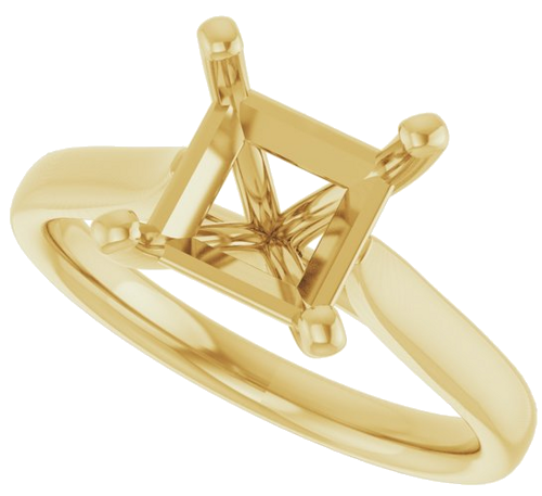 14K Yellow 7 mm Square Engagement Ring Mounting (5)