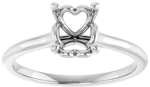 14K White  8x6 mm Oval Solitaire Engagement Ring Mounting (3)