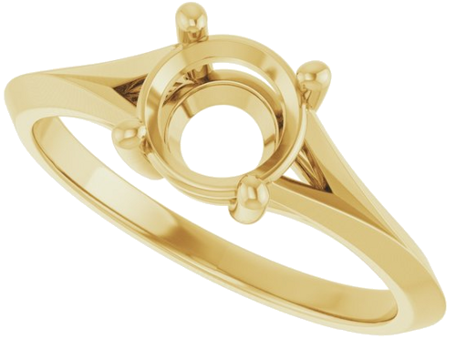 14K Yellow 6.5 mm Round Solitaire Engagement Ring Mounting (5)