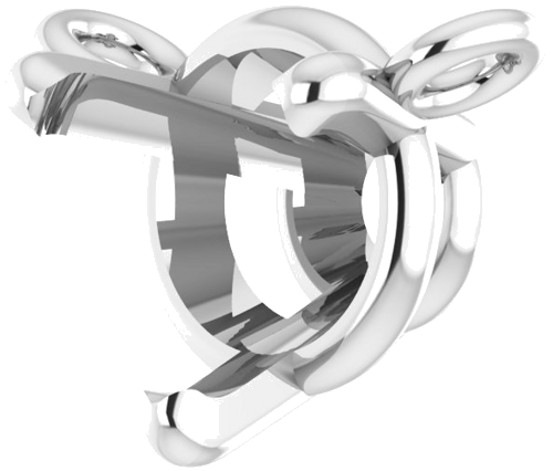 Pakabukas „Round 3-Prong“ 585 Baltojo Aukso Round 5mm (2)