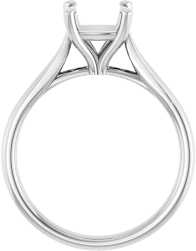 14K White 7 mm Cushion Engagement Ring Mounting (2)