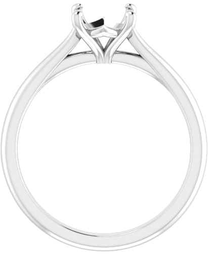 14K White 7 mm Round Solitaire Engagement Ring Mounting (2)