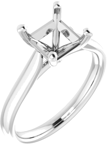 Platinum 6.5 mm Square Engagement Ring Mounting (1)