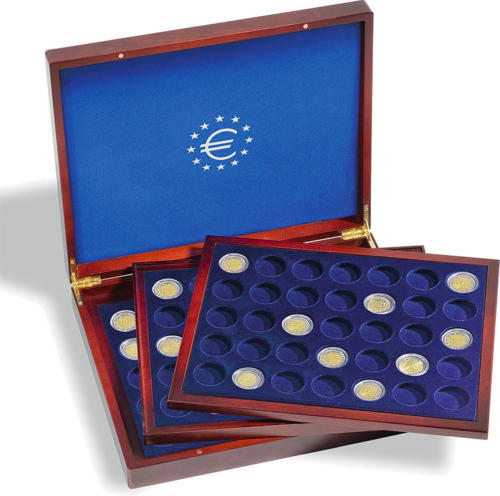 Кутия Volterra Trio De Luxe за 2 евро възпоменателни монетии (1)