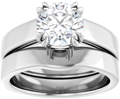 Platinum 7.4 mm Round Engagement Ring Mounting (8)