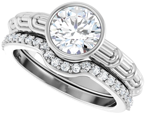 14K White 7.4 mm Round Solitaire Engagement Ring Mounting (10)