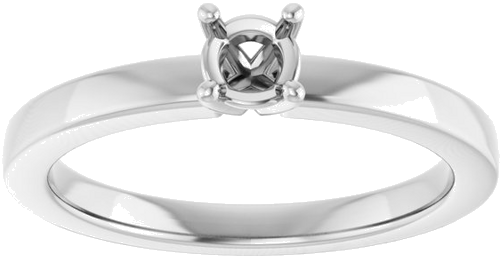 10K White 4.1 mm Round Solitaire Engagement Ring Mounting (3)