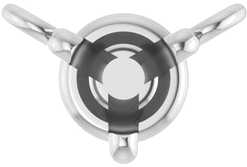 Pakabukas „Round 3-Prong“ 585 Baltojo Aukso Round 3.5mm (1)