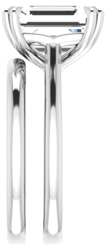 14K White 10x8 mm Emerald Solitaire Engagement Ring Mounting (9)