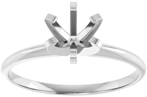 14K White 5.7-6.0 mm Round 6-Prong Solitaire Engagement Ring Mounting (3)