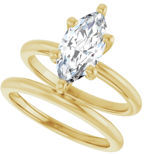 14K Yellow  12x6 mm Marquise Solitaire Engagement Ring Mounting (10)
