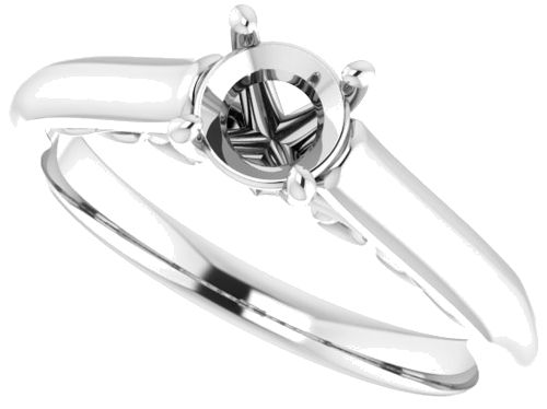 Platinum  5.2 mm Round Solitaire Engagement Ring Mounting (5)