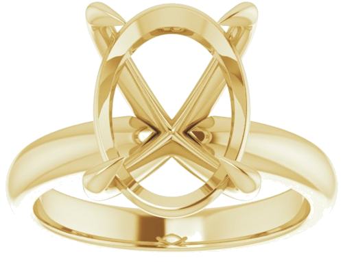 14K Yellow 14x10 mm Oval Solitaire Engagement Ring Mounting (3)