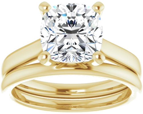 14K Yellow 8 mm Cushion Engagement Ring Mounting (8)