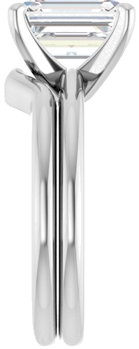 14K White  9x7 mm Emerald Solitaire Engagement Ring Mounting (9)