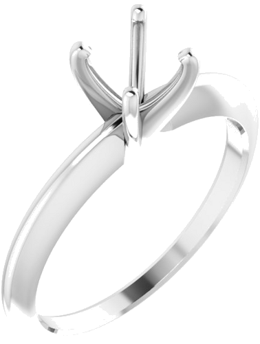 Sužadėtuvių Žiedas „Solitaire“ 585 Baltojo Aukso Round 5.7mm x 6mm (1)