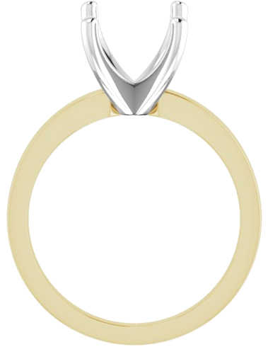 Sužadėtuvių Žiedas „Solitaire“ 585 Baltojo Ir Geltonojo Aukso Emerald 10mm x 8mm (2)