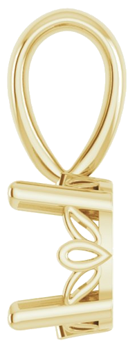 Pakabukas „Solitaire Scroll Setting®“ 585 Geltonojo Aukso Cushion 6mm (3)