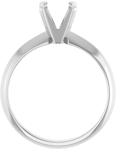 14K White 6.5 mm Round Solitaire Engagement Ring Mounting (2)