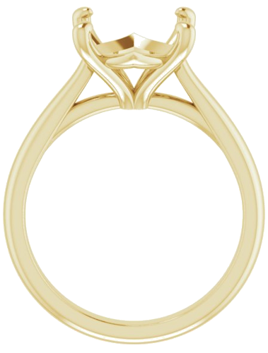 14K Yellow 12x10 mm Oval Solitaire Engagement Ring Mounting (2)