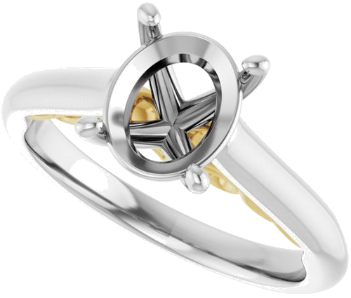 14K White   Yellow 9x7 mm Oval Engagement Ring Mounting (5)