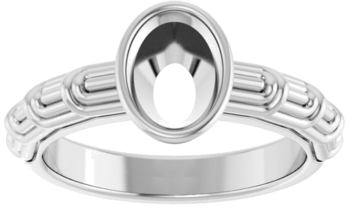 Sužadėtuvių Žiedas „Solitaire“ 585 Baltojo Aukso Oval 8mm x 6mm (3)