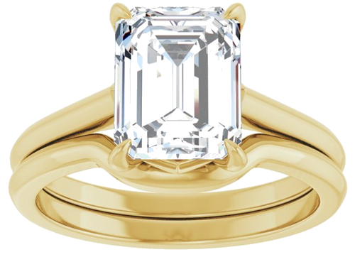 14K Yellow 9x7 mm Emerald Solitaire Engagement Ring Mounting (8)