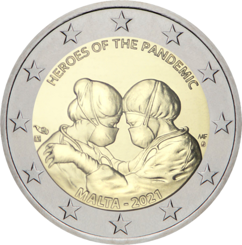 2021 Malta Pandemic Heroes 2 euro BU coin card (2)
