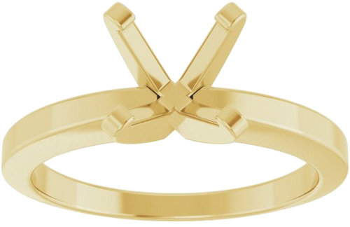 14K Yellow 7 mm Round Solitaire Engagement Ring Mounting (3)