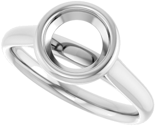 Sužadėtuvių Žiedas „Bezel-Set Solitaire“ 585 Baltojo Aukso Round 7mm (5)