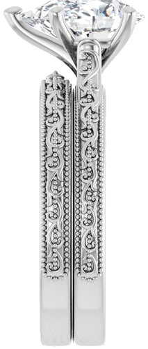 Sužadėtuvių Žiedas „Solitaire“ 585 Baltojo Aukso Pear Shape 10mm x 7mm (9)