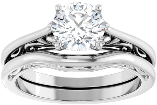 14K White 6.5 mm Round Engagement Ring Mounting (18)