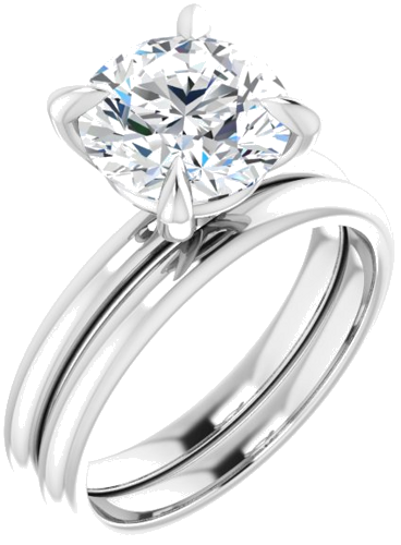 14K White  8.8 mm Round Solitaire Engagement Ring Mounting (6)