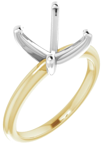 Sužadėtuvių Žiedas „Solitaire“ 585 Baltojo Ir Geltonojo Aukso Round 10mm (1)