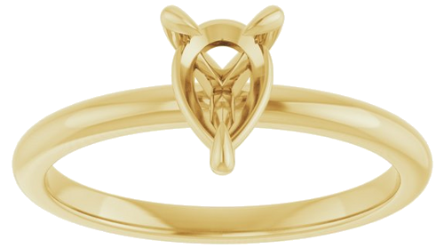 14K Yellow  7x5 mm Pear Solitaire Engagement Ring Mounting (3)