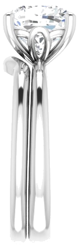 14K White 8 mm Cushion Solitaire Engagement Ring Mounting (9)