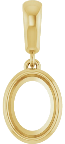 Pakabukas „Bezel-Set“ 585 Geltonojo Aukso Oval 8mm x 6mm (1)